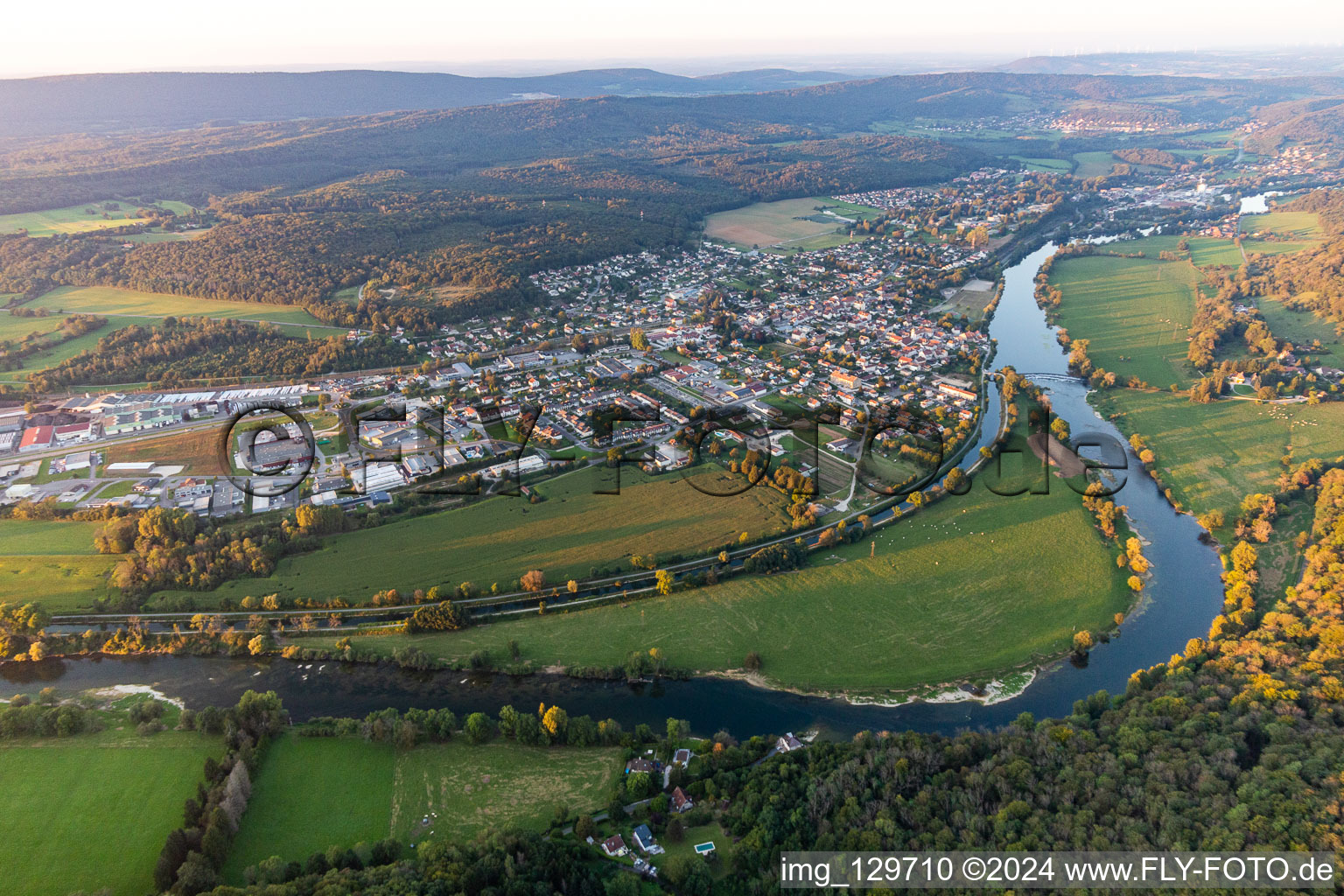 Oblique view of Roche-lez-Beaupré in the state Doubles, France