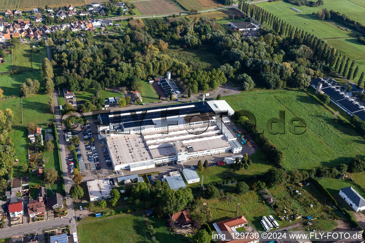 Webasto Mechatronics in the district Schaidt in Wörth am Rhein in the state Rhineland-Palatinate, Germany from the plane