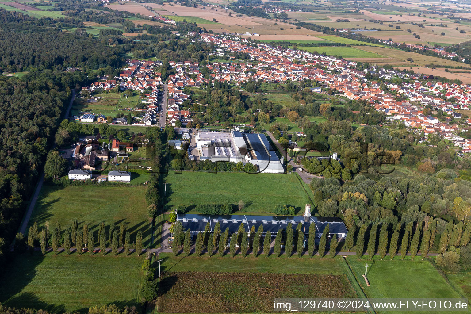 Webasto Mechatronics in the district Schaidt in Wörth am Rhein in the state Rhineland-Palatinate, Germany viewn from the air