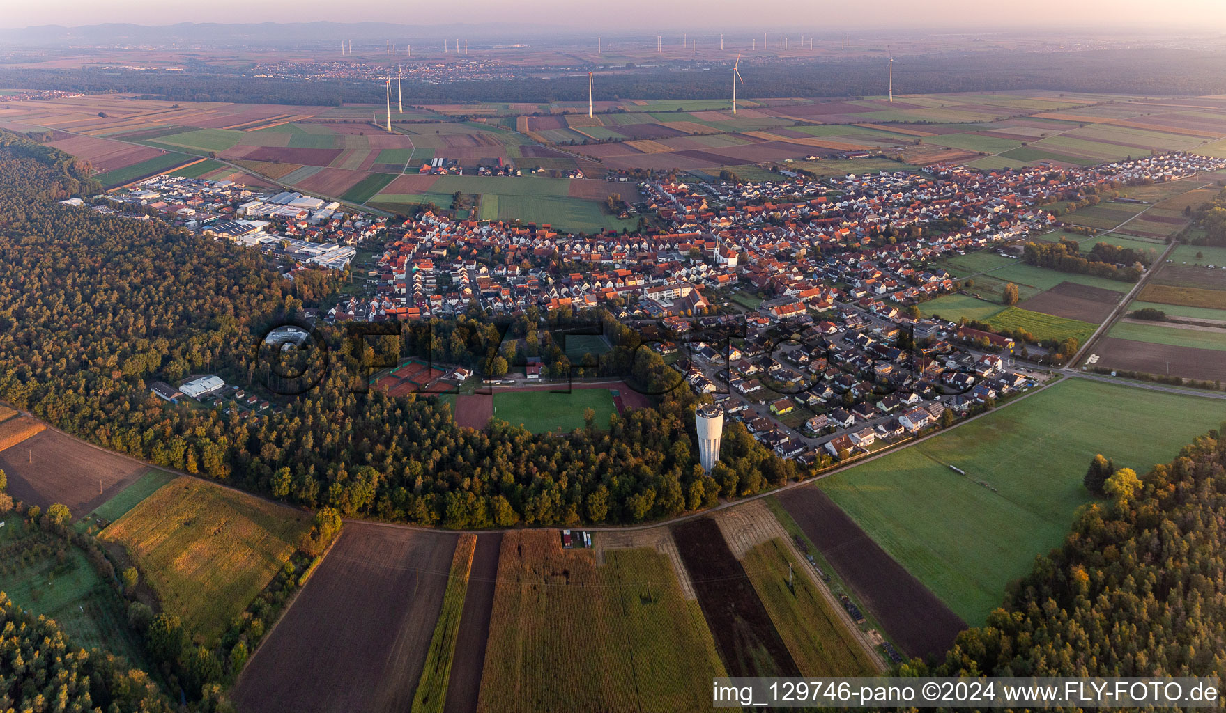 Aerial photograpy of Hatzenbühl in the state Rhineland-Palatinate, Germany