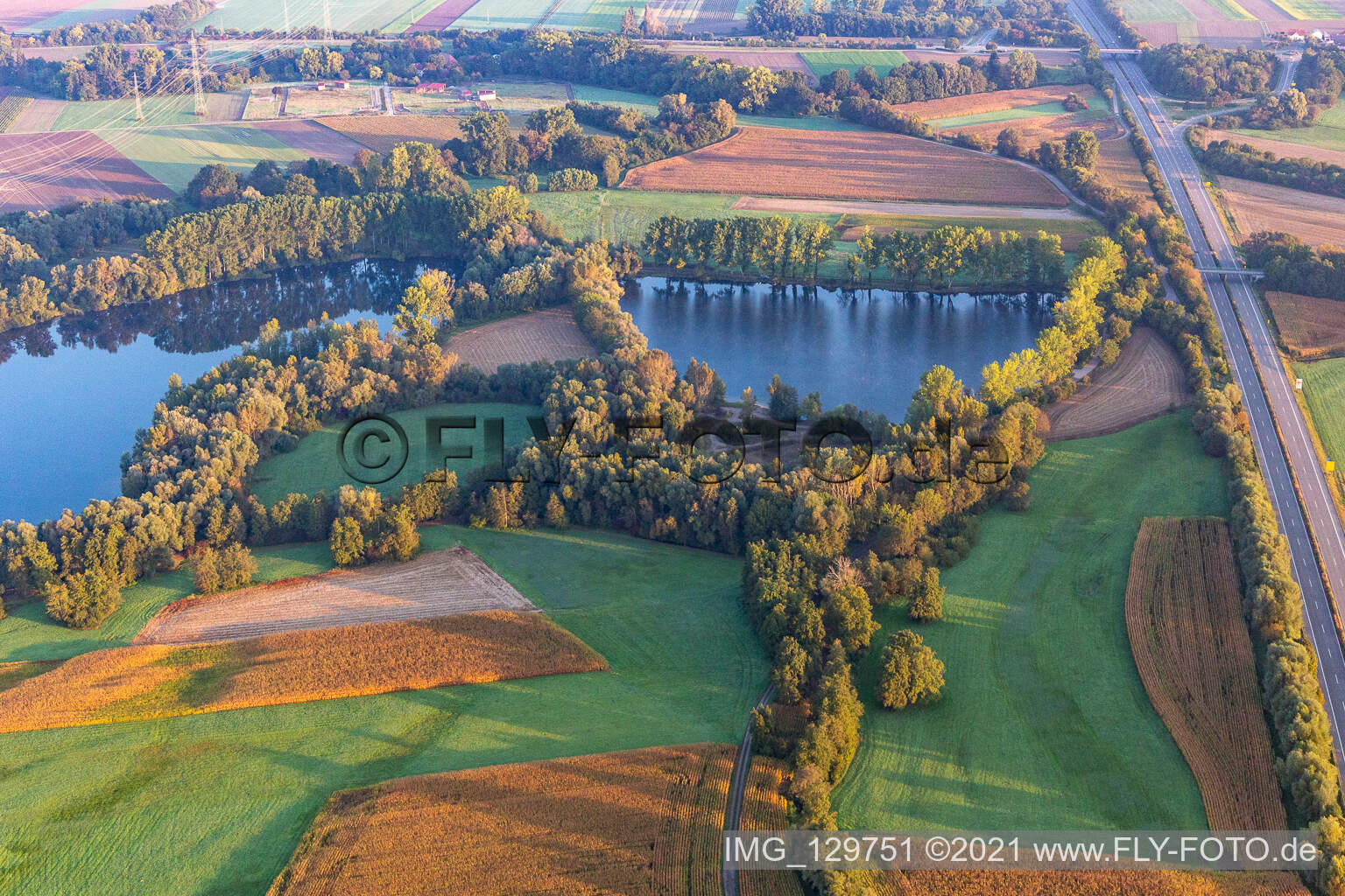 Rheinzabern in the state Rhineland-Palatinate, Germany viewn from the air
