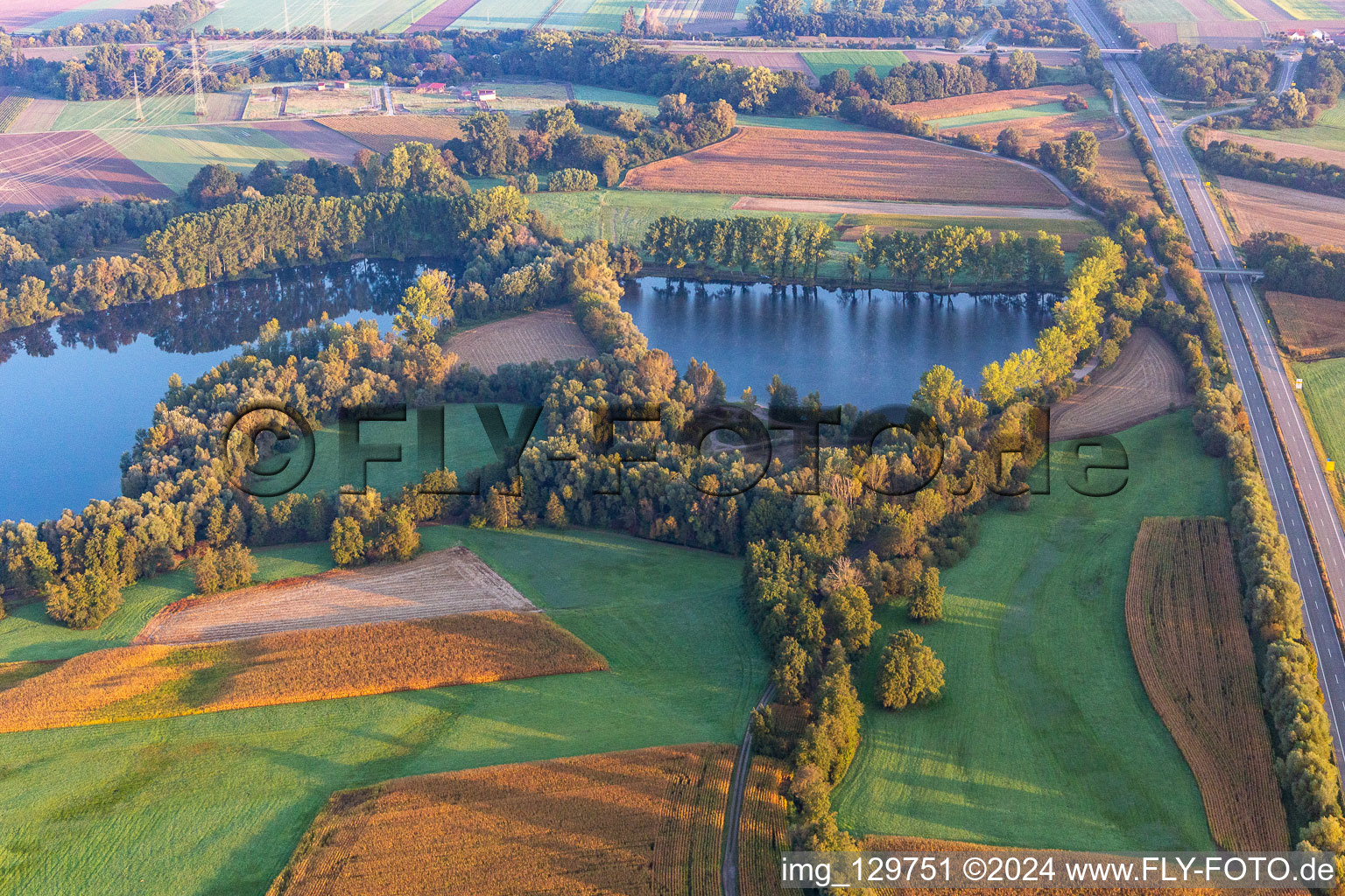 Rheinzabern in the state Rhineland-Palatinate, Germany viewn from the air