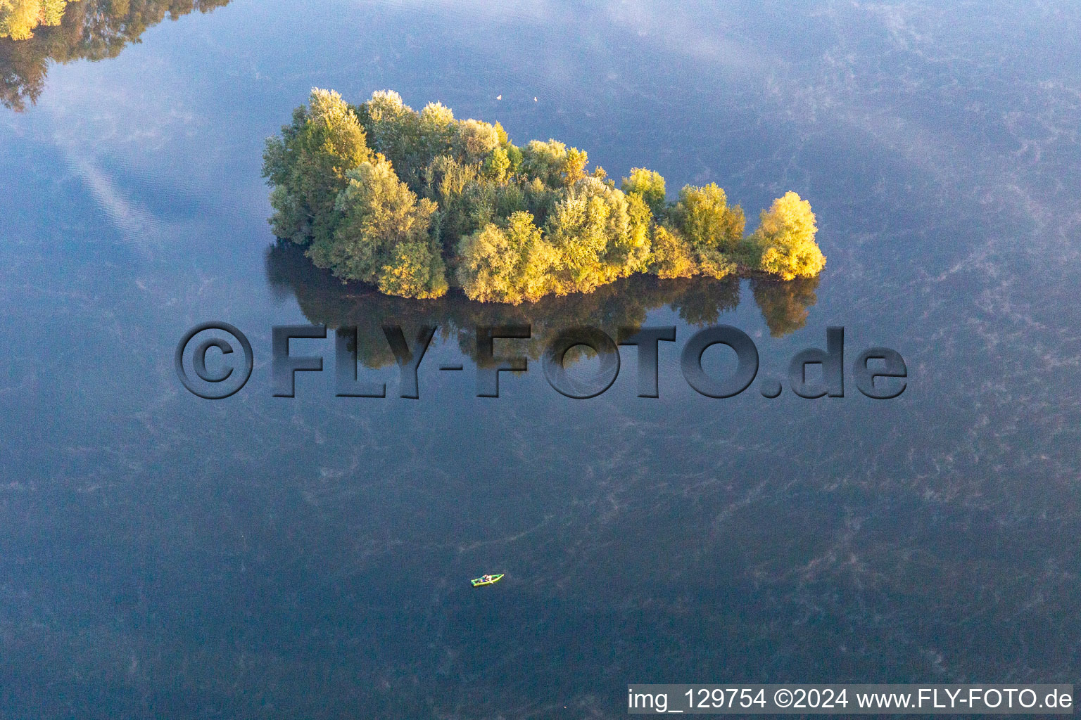 Morning angler in Neupotz in the state Rhineland-Palatinate, Germany