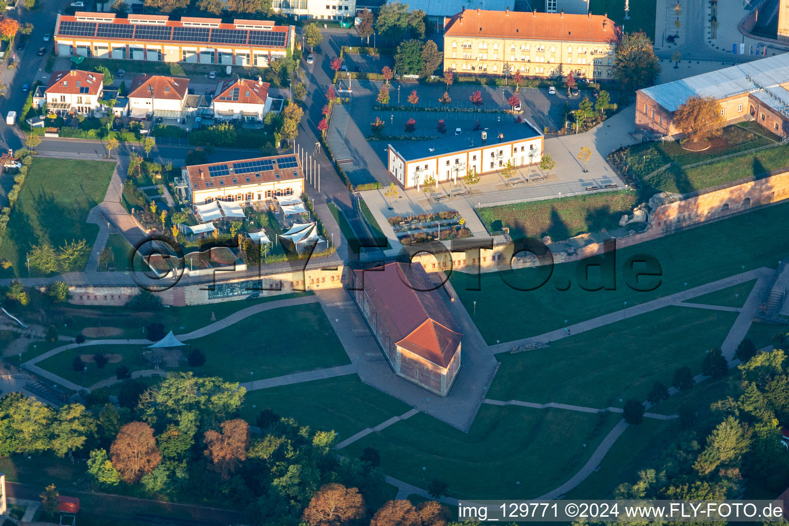 Trench defense building in the Fronte Lamotte city park in Germersheim in the state Rhineland-Palatinate, Germany