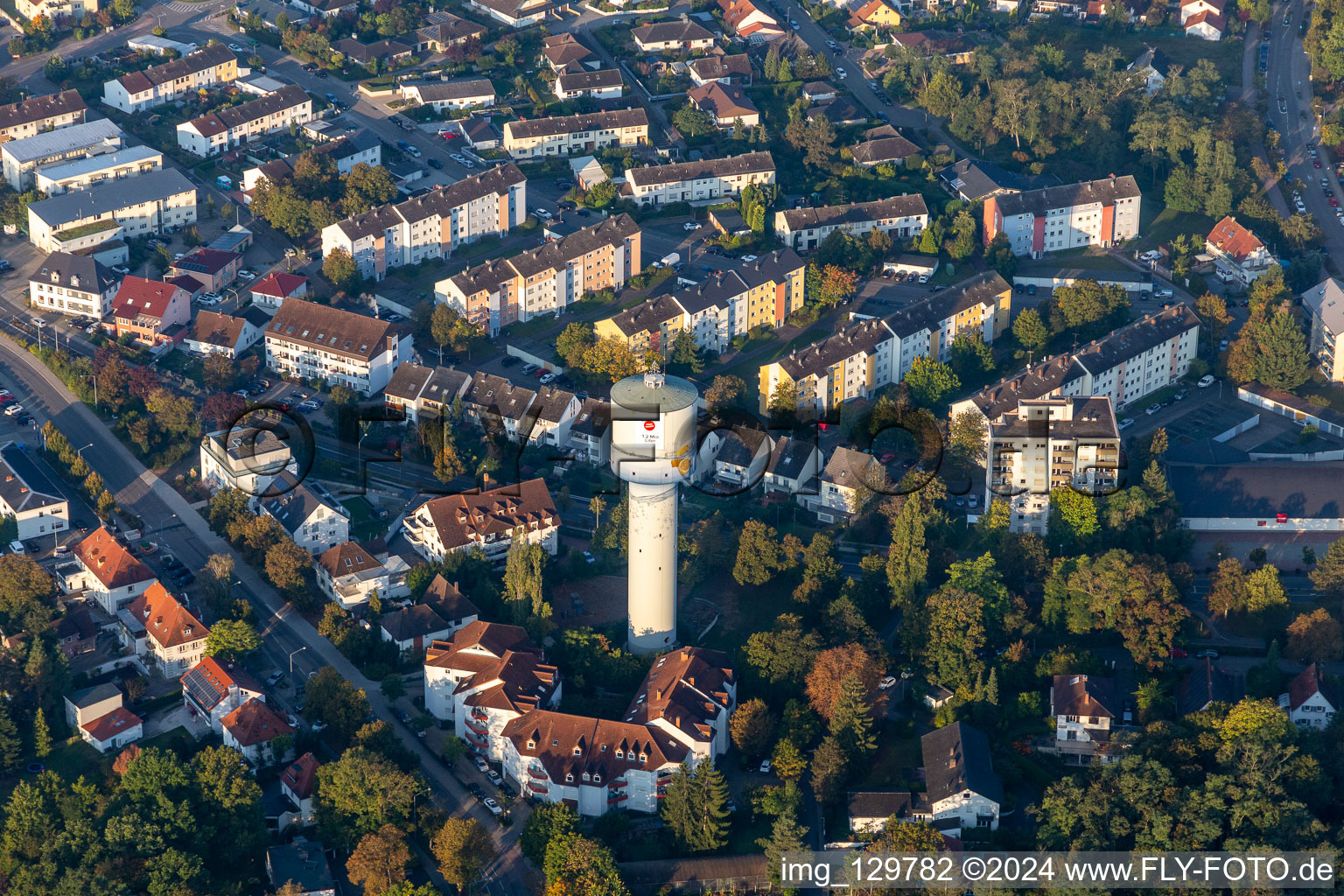 Water tower 1.2 million liters in Germersheim in the state Rhineland-Palatinate, Germany