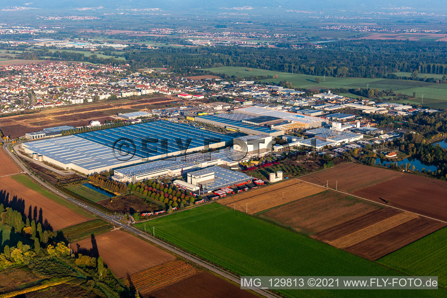 Interpark industrial area in Offenbach an der Queich in the state Rhineland-Palatinate, Germany