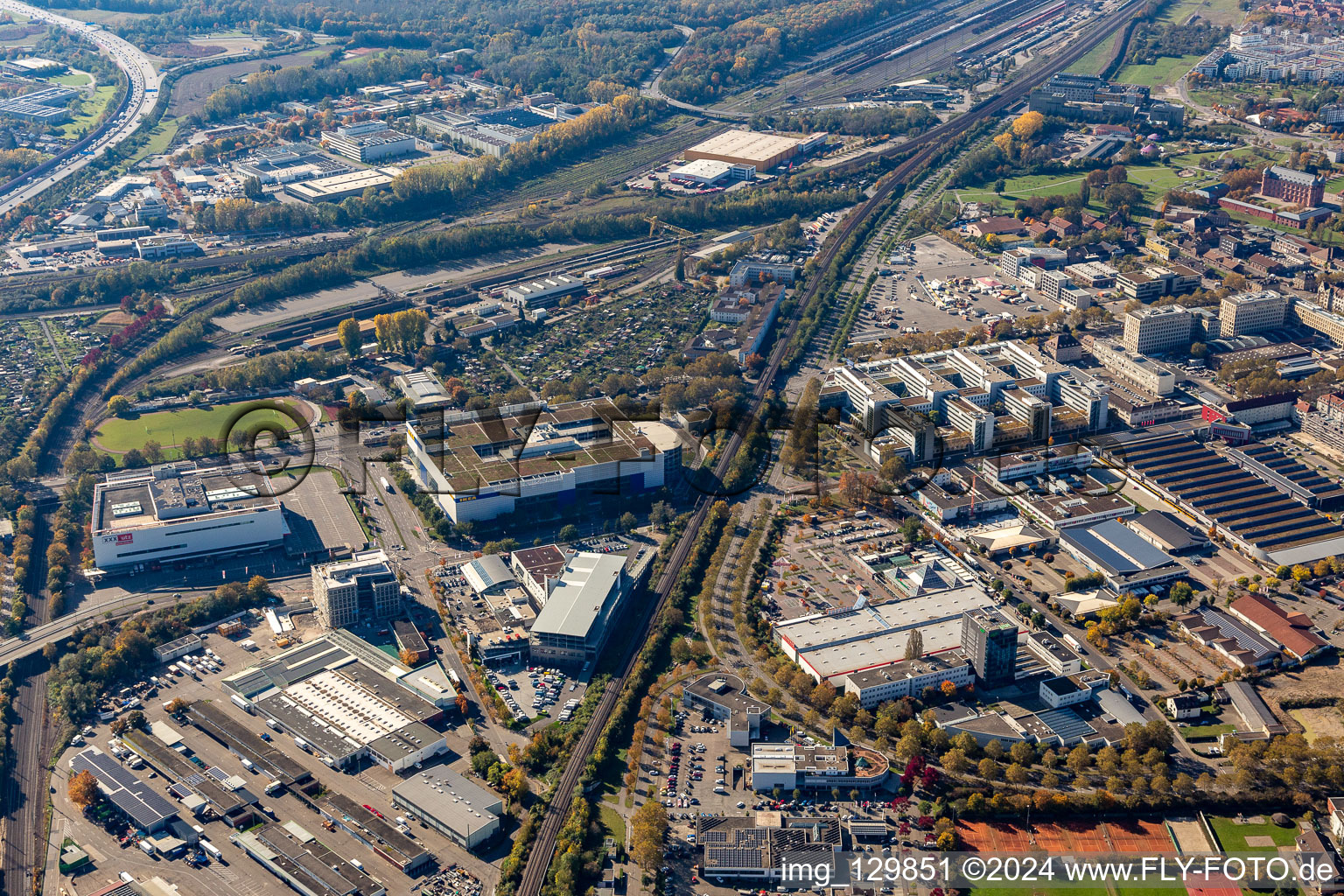 Furniture stores IKEA and XXXLutz in Gerwigstr in the district Rintheim in Karlsruhe in the state Baden-Wuerttemberg, Germany