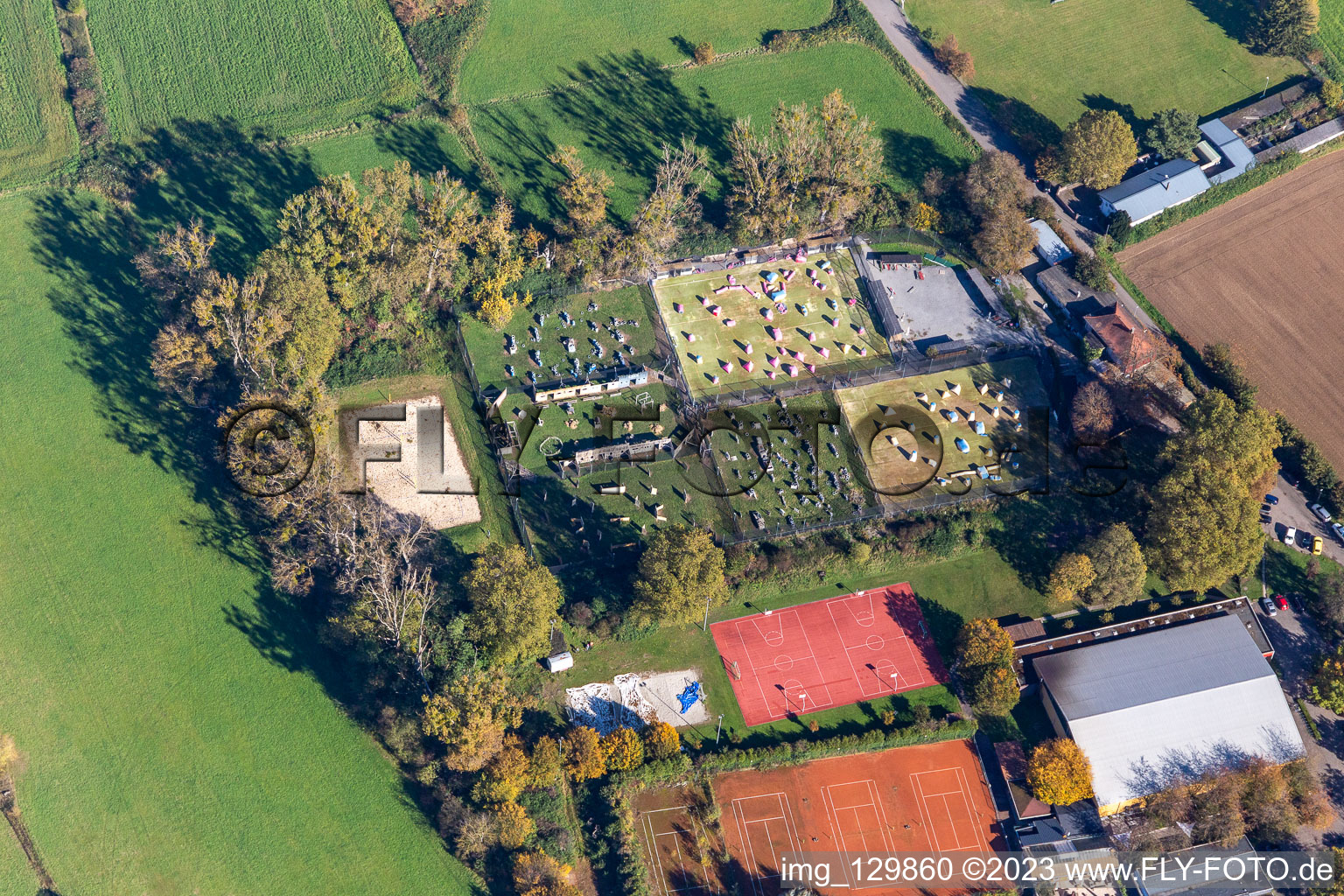 Aerial view of Dog sports club Durlach in the district Durlach in Karlsruhe in the state Baden-Wuerttemberg, Germany