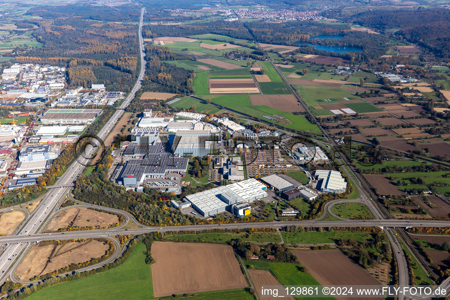 District Durlach in Karlsruhe in the state Baden-Wuerttemberg, Germany from the drone perspective