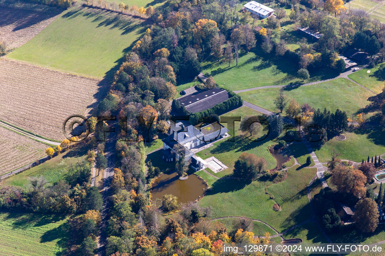 Aerial view of District Durlach in Karlsruhe in the state Baden-Wuerttemberg, Germany