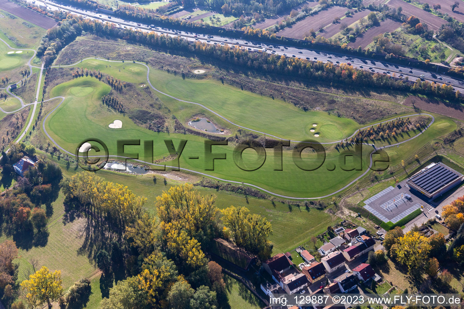 Grounds of the Golf course at Golfpark Karlsruhe GOLF absolute in Karlsruhe in the state Baden-Wuerttemberg, Germany
