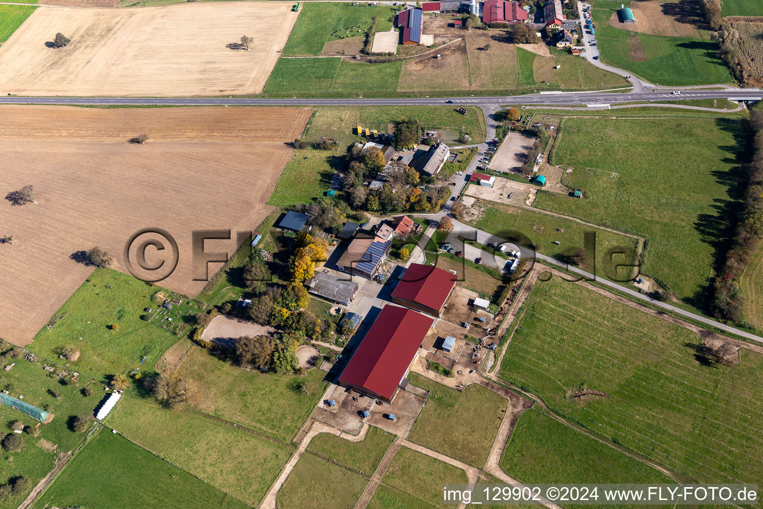 Martinshof-Karlsbad, meeting yard in Steinig in the district Langensteinbach in Karlsbad in the state Baden-Wuerttemberg, Germany