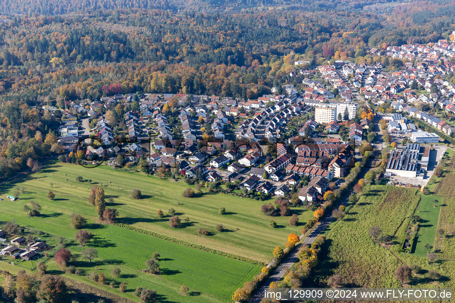 Wilhelm Roether Street in the district Langensteinbach in Karlsbad in the state Baden-Wuerttemberg, Germany