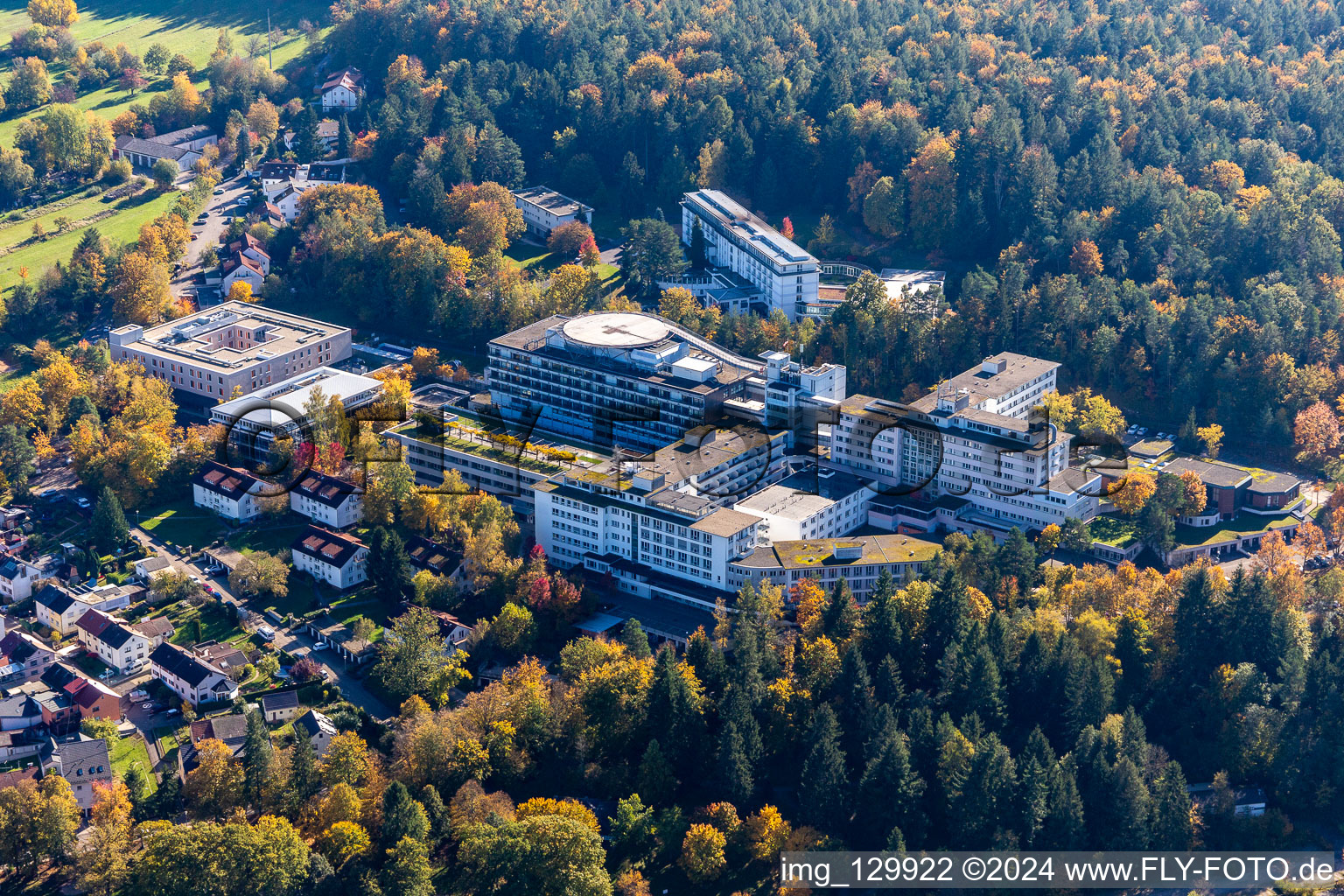 Hospital grounds of the rehabilitation center in Karlsbad in the state Baden-Wuerttemberg, Germany