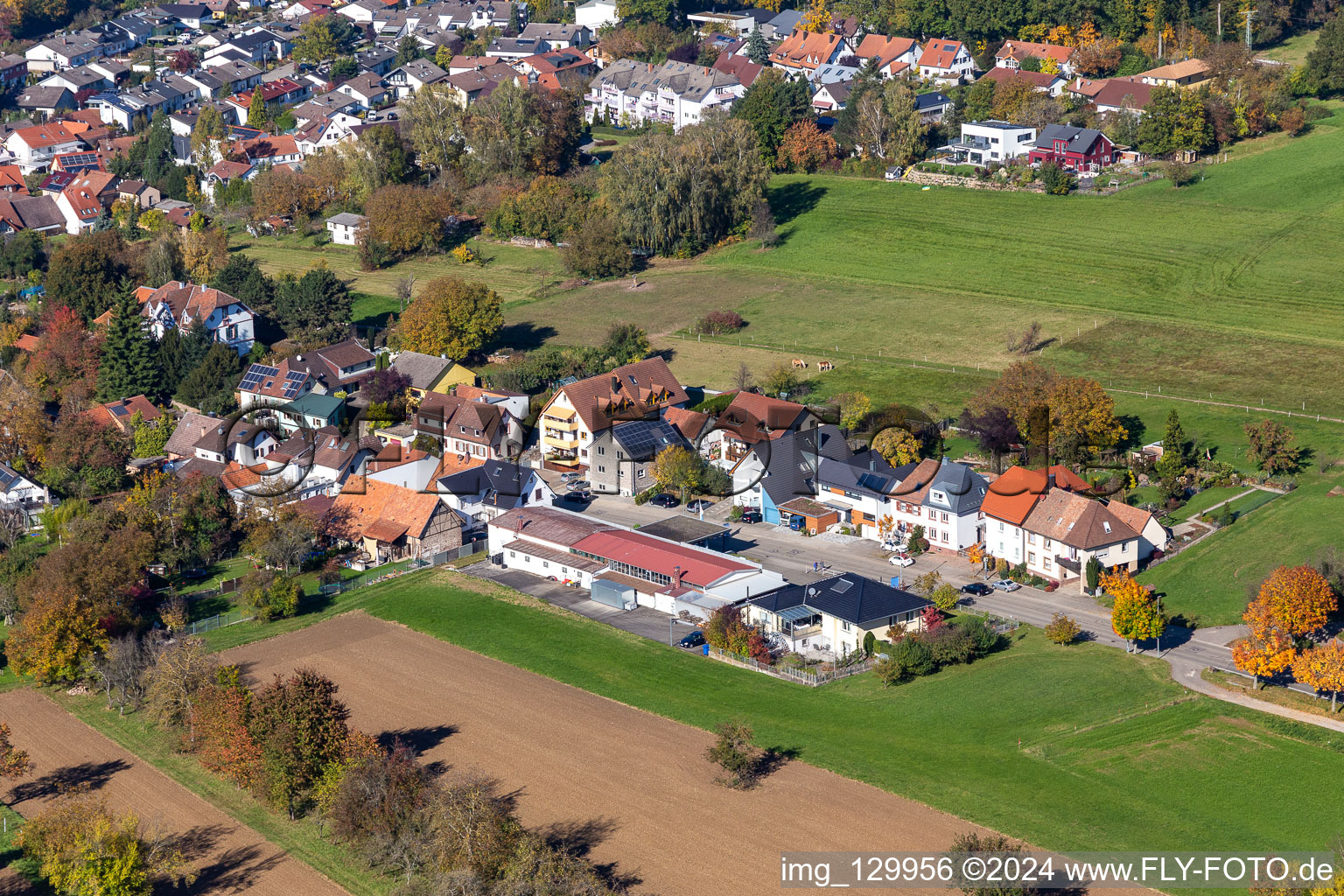 Pforzheimerstr in the district Langensteinbach in Karlsbad in the state Baden-Wuerttemberg, Germany