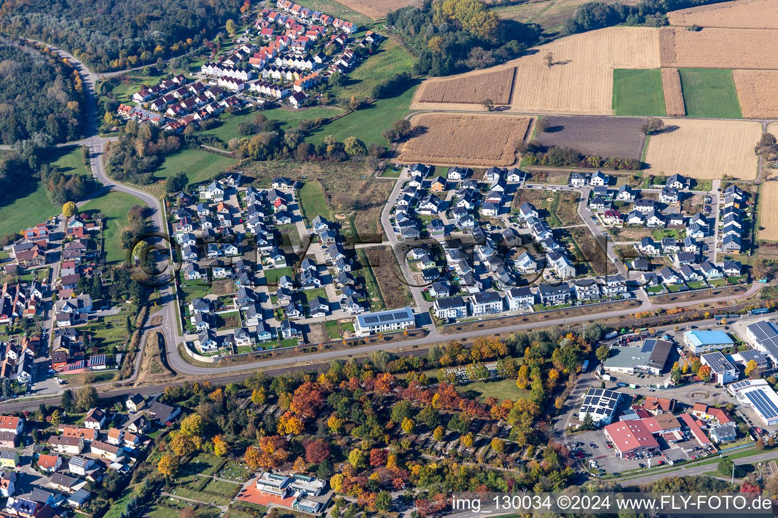 Wörth am Rhein in the state Rhineland-Palatinate, Germany from the drone perspective