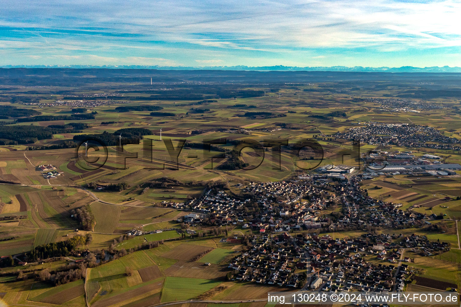 Oblique view of District Waldmössingen in Schramberg in the state Baden-Wuerttemberg, Germany