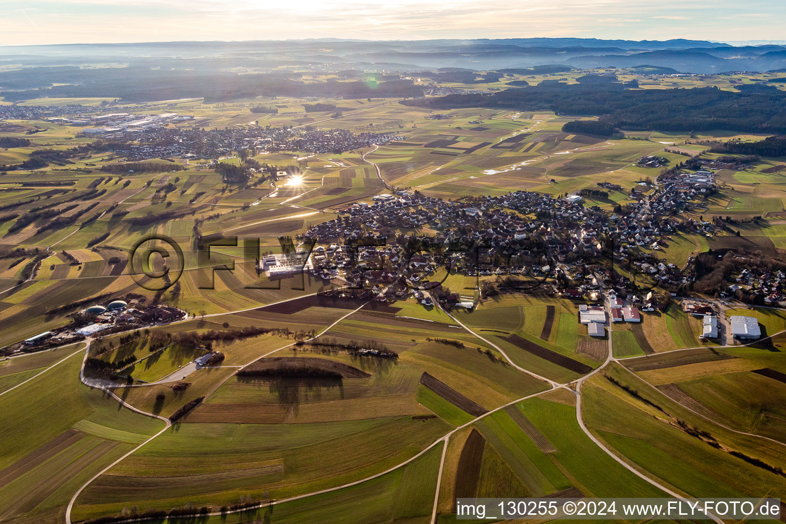 District Hochmössingen in Oberndorf am Neckar in the state Baden-Wuerttemberg, Germany from above