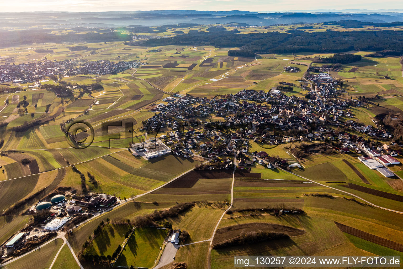 Aerial photograpy of District Winzeln in Fluorn-Winzeln in the state Baden-Wuerttemberg, Germany