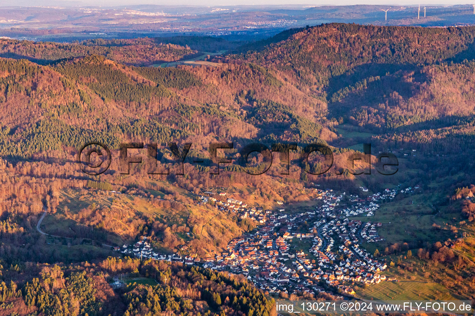 Aerial photograpy of District Michelbach in Gaggenau in the state Baden-Wuerttemberg, Germany