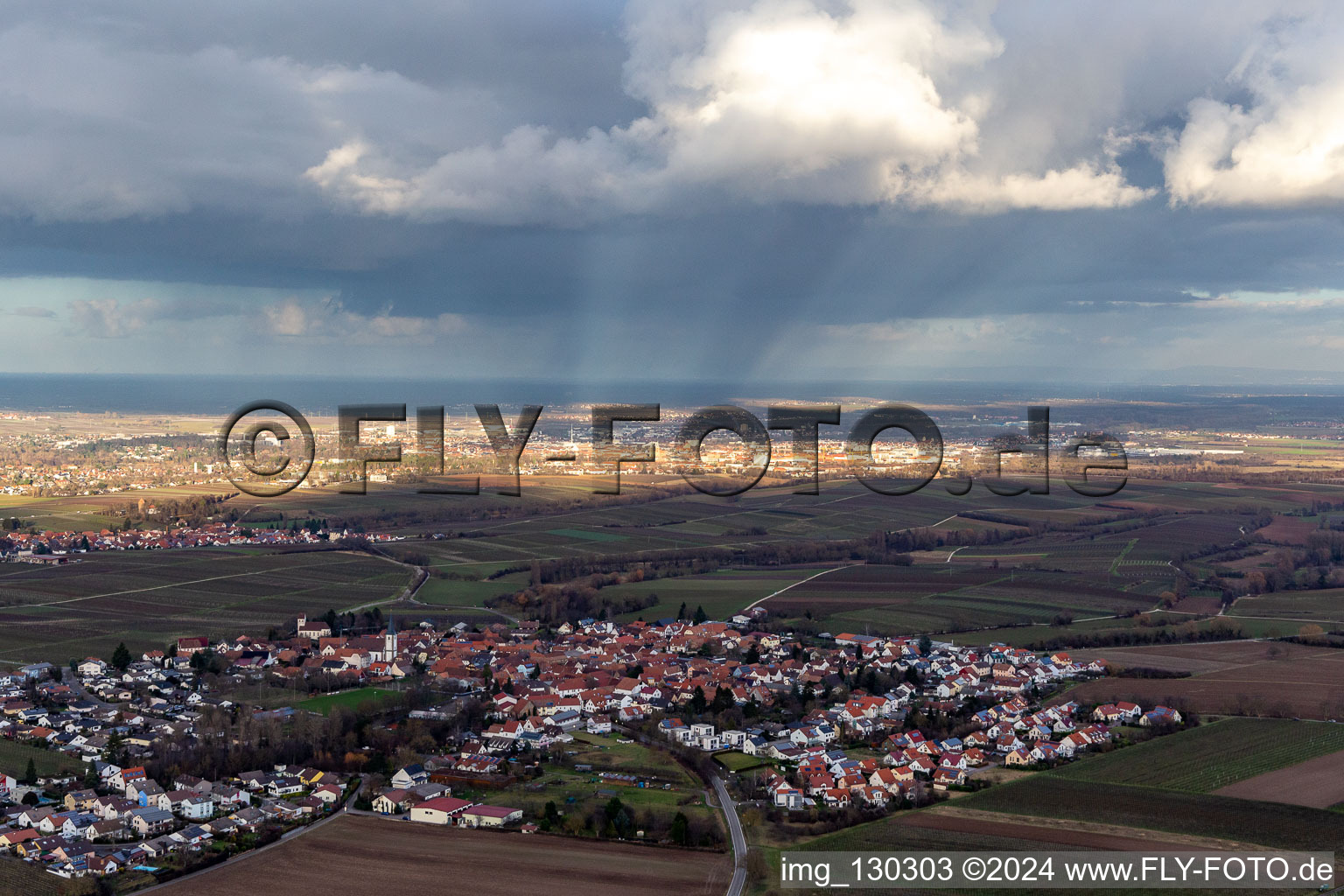 District Mörzheim in Landau in der Pfalz in the state Rhineland-Palatinate, Germany seen from above