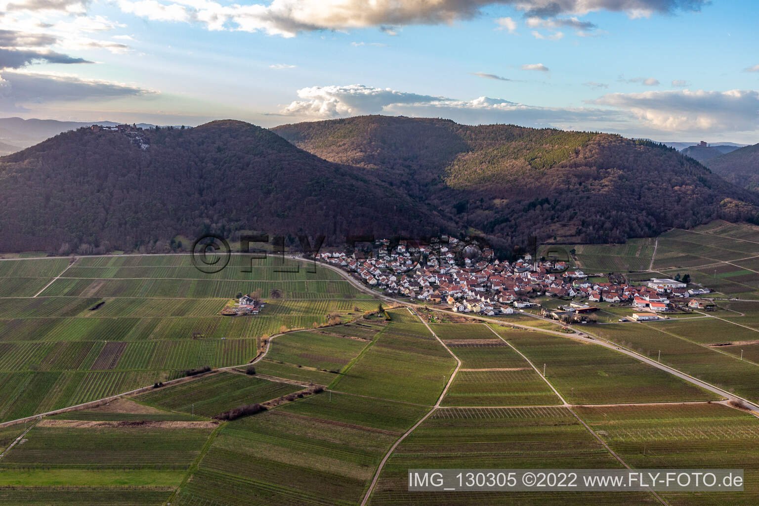 Aerial view of Eschbach in the state Rhineland-Palatinate, Germany