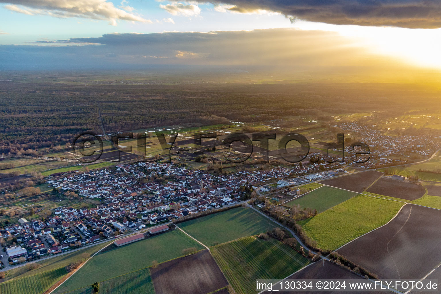 Steinfeld in the state Rhineland-Palatinate, Germany seen from above