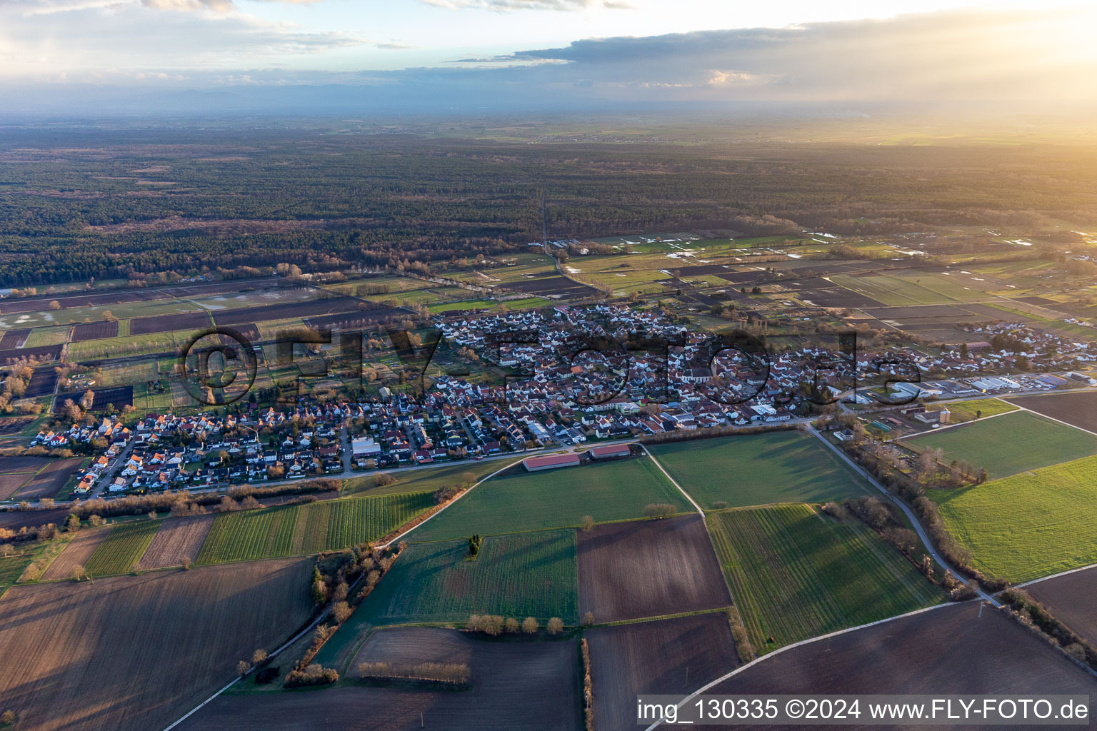 Steinfeld in the state Rhineland-Palatinate, Germany from the plane