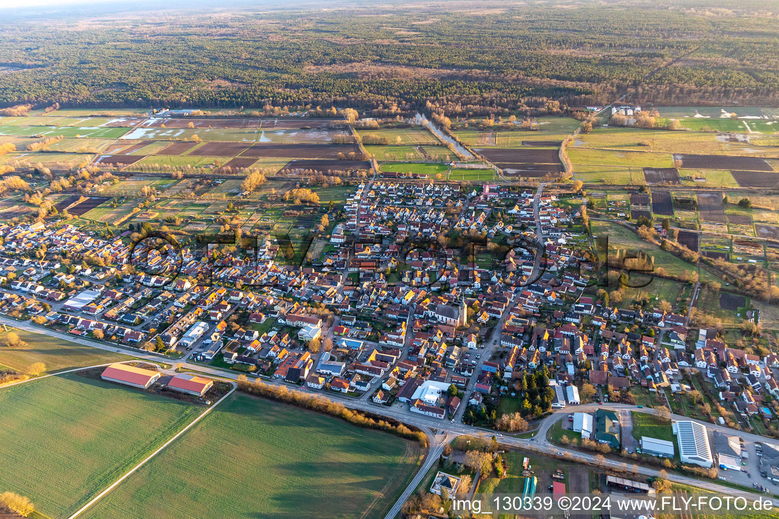 Bird's eye view of Steinfeld in the state Rhineland-Palatinate, Germany