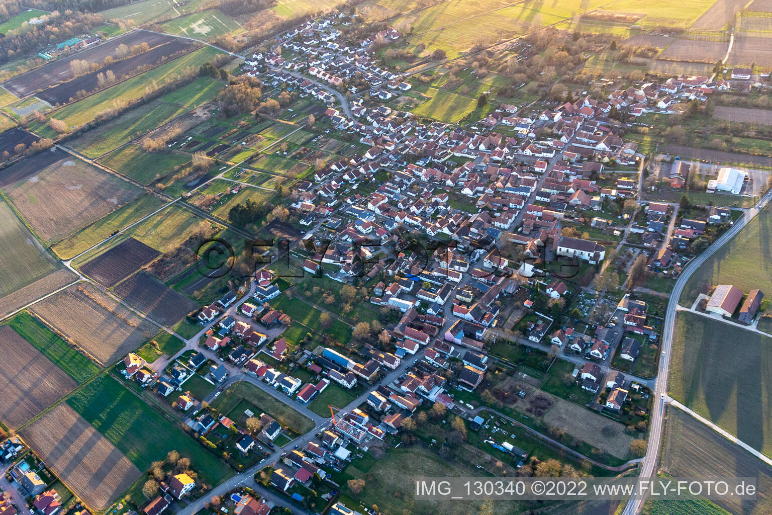 Oblique view of Kapsweyer in the state Rhineland-Palatinate, Germany