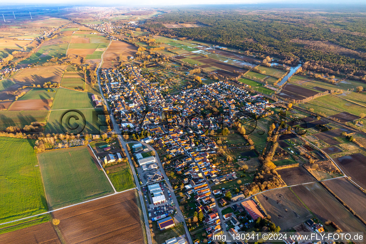 Steinfeld in the state Rhineland-Palatinate, Germany viewn from the air