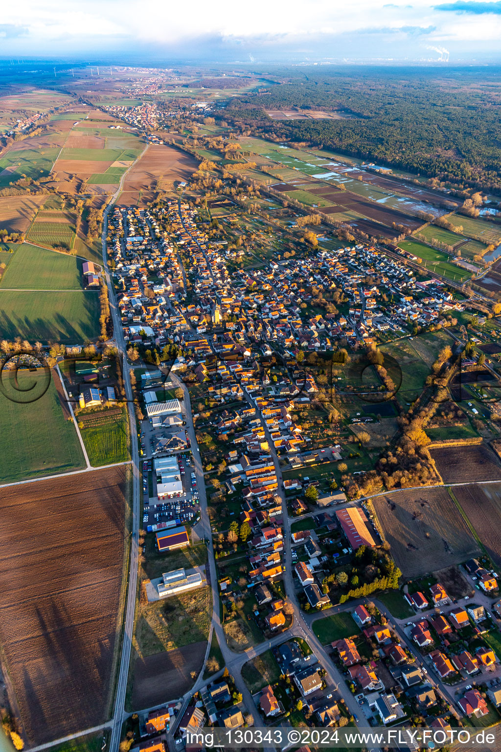 Drone recording of Steinfeld in the state Rhineland-Palatinate, Germany