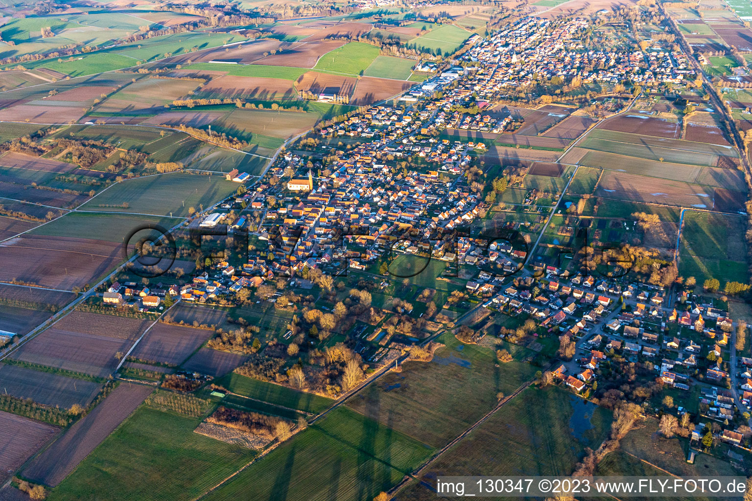 Kapsweyer in the state Rhineland-Palatinate, Germany from above