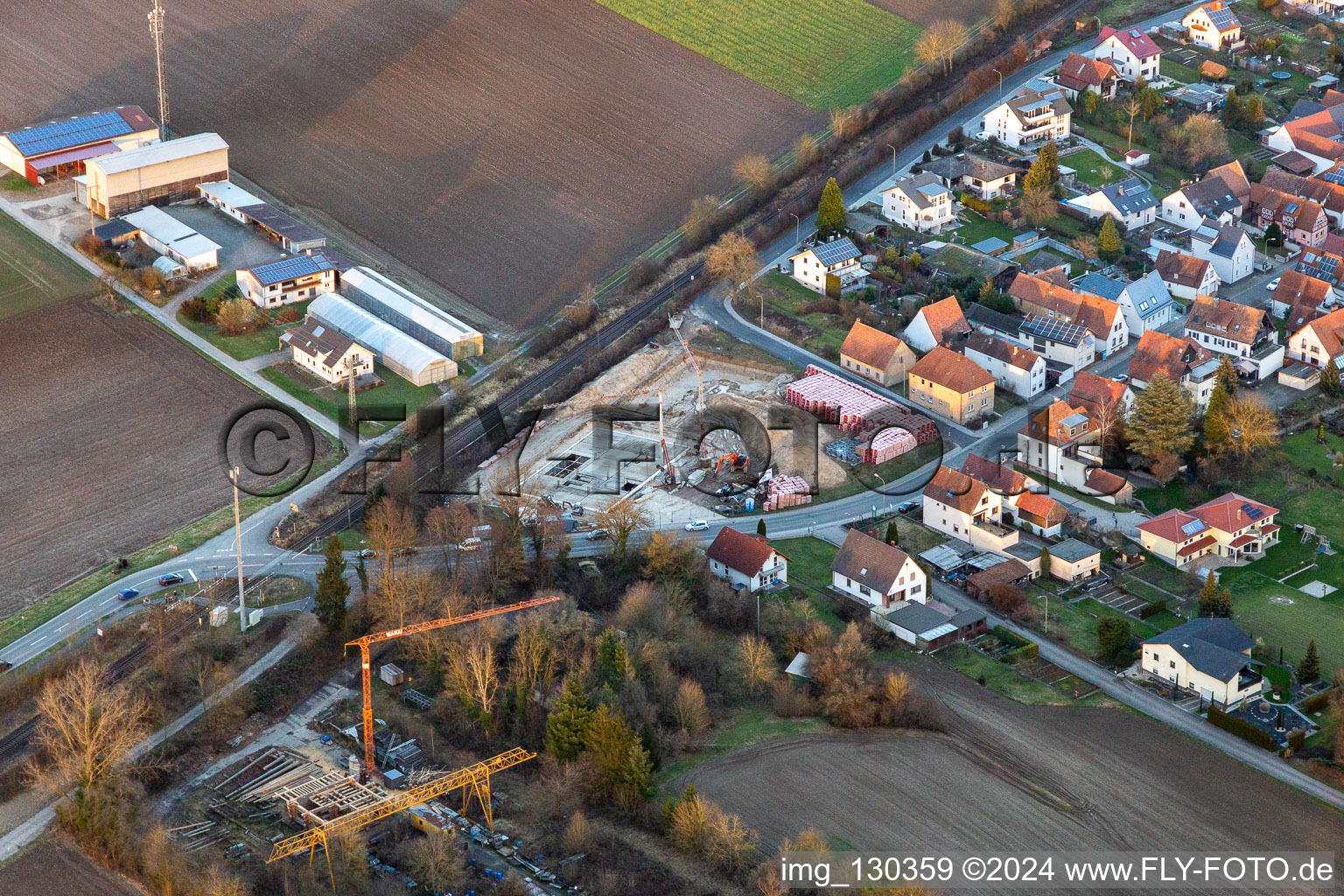 Construction site at the railway crossing in the district Schaidt in Wörth am Rhein in the state Rhineland-Palatinate, Germany