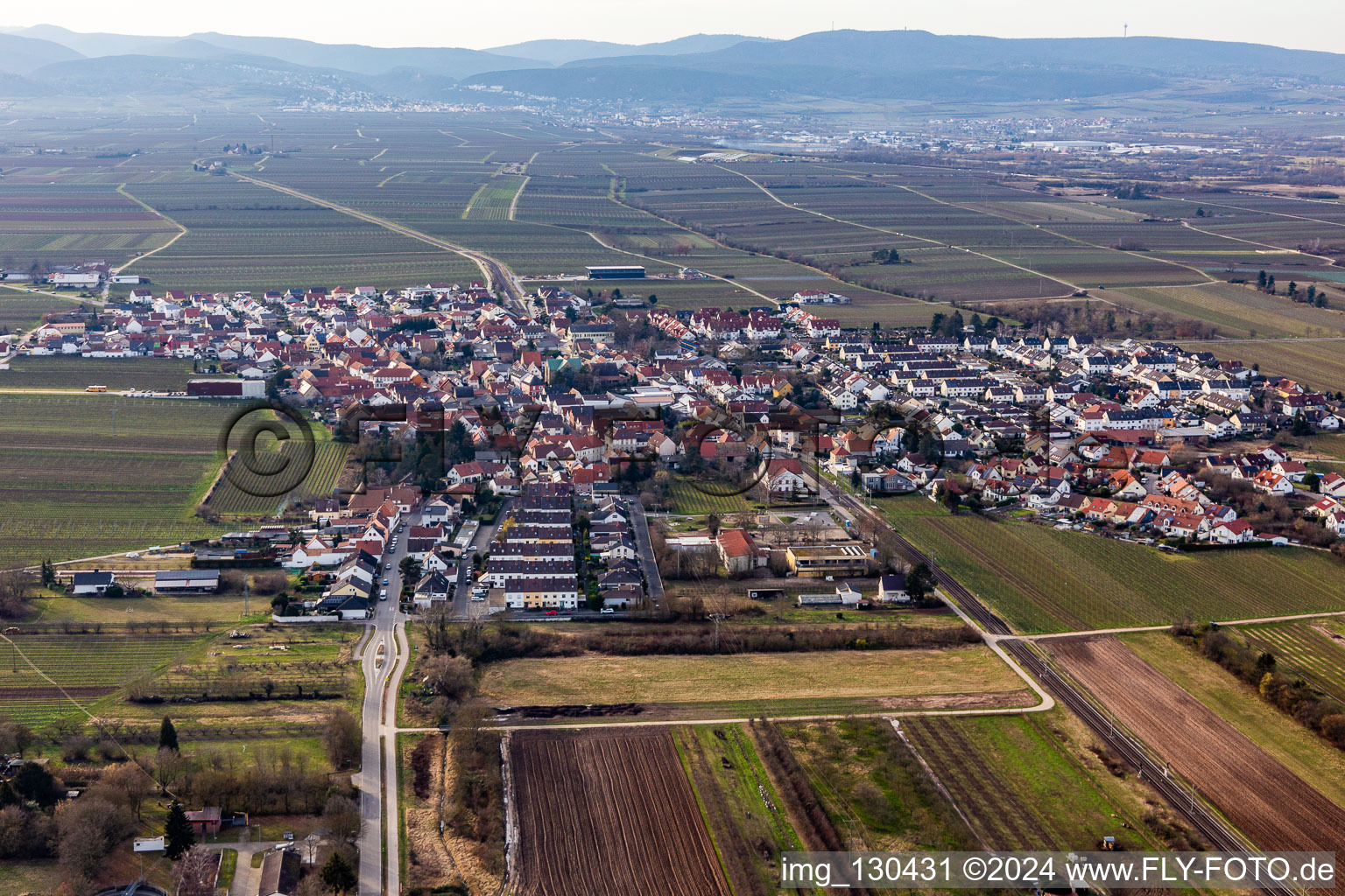 Ellerstadt in the state Rhineland-Palatinate, Germany out of the air