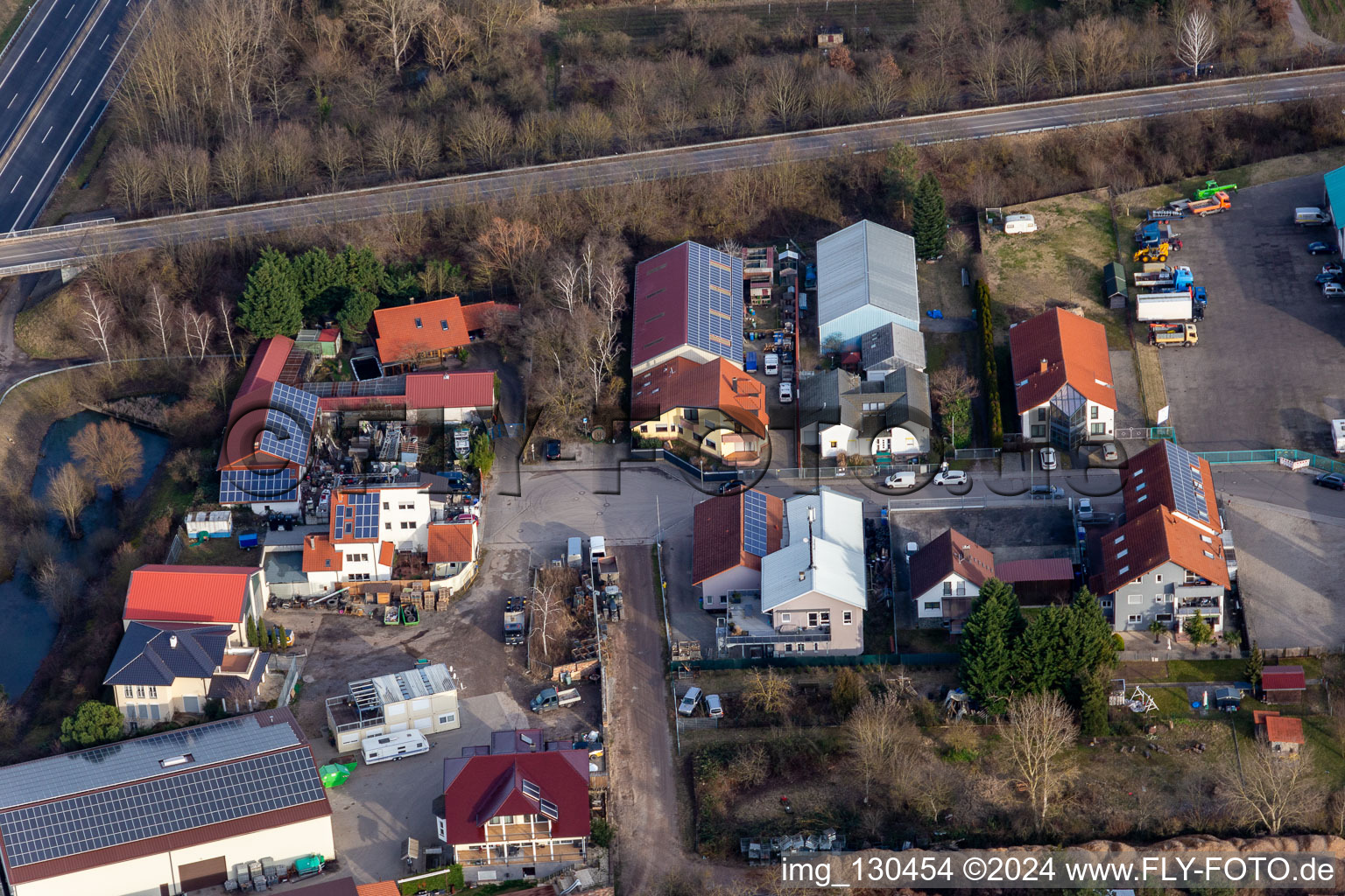 Industrial estate In der Nauroth, Harry Anton Sanitary and Heating Construction in Ellerstadt in the state Rhineland-Palatinate, Germany