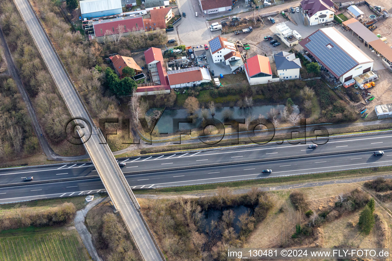 Industrial estate In der Nauroth, Gerd Ditzmann in Ellerstadt in the state Rhineland-Palatinate, Germany