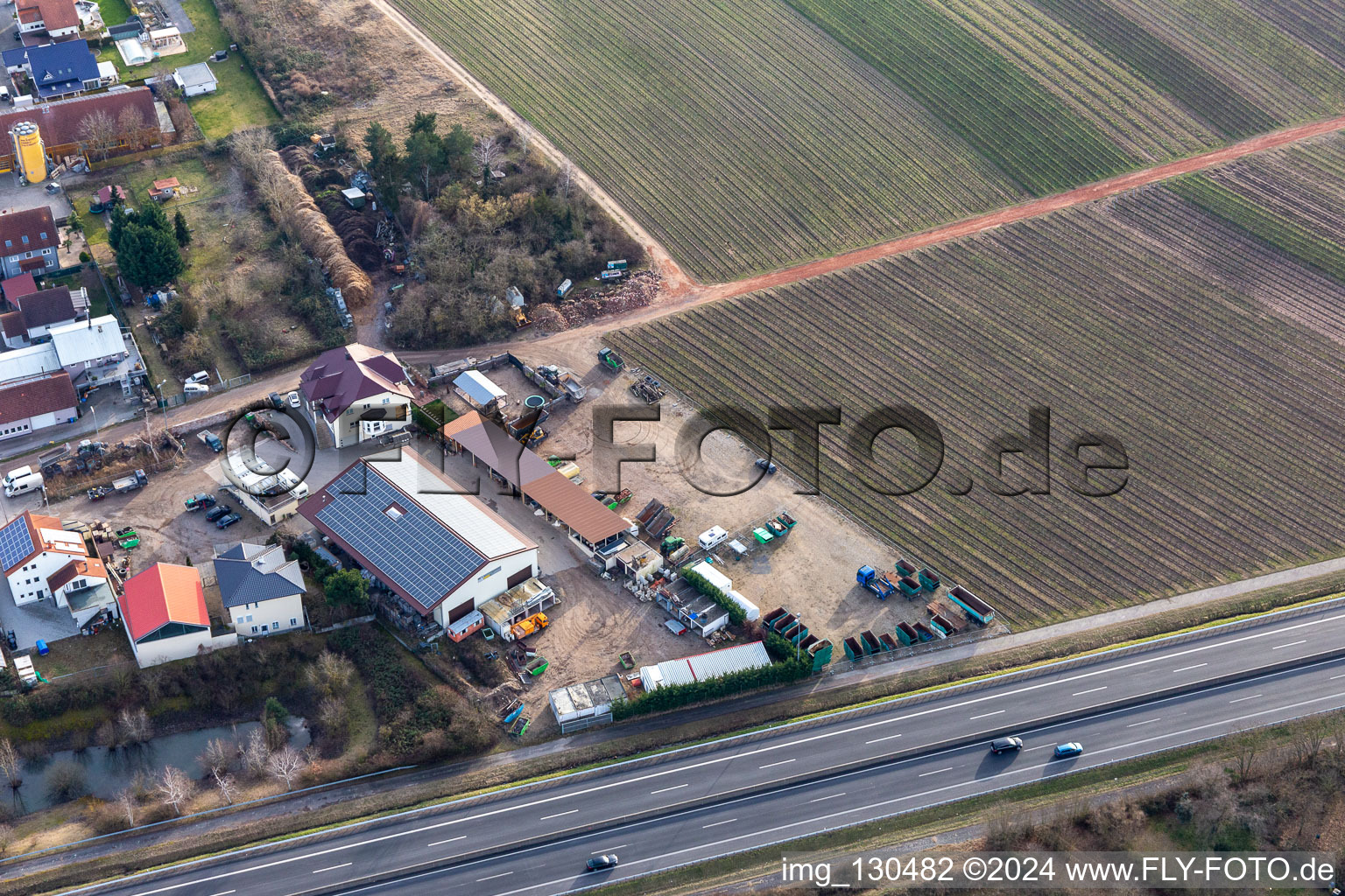 Industrial estate In der Nauroth, GOWA industrial sound insulation in Ellerstadt in the state Rhineland-Palatinate, Germany out of the air