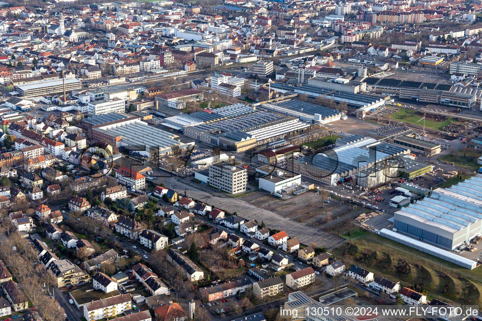 Aerial photograpy of KSB SE & Co KGaA in Frankenthal in the state Rhineland-Palatinate, Germany