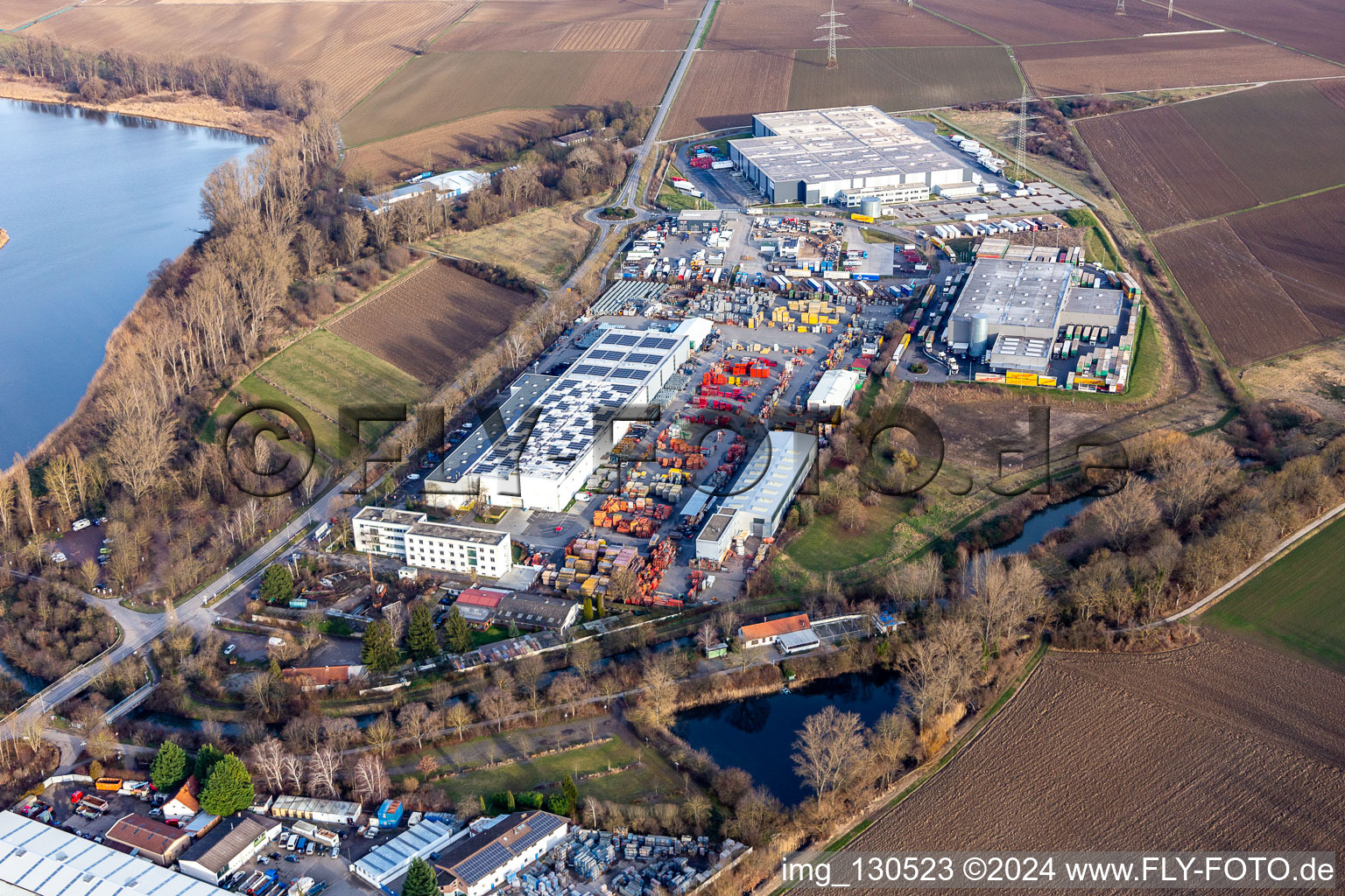 District Roxheim in Bobenheim-Roxheim in the state Rhineland-Palatinate, Germany seen from above