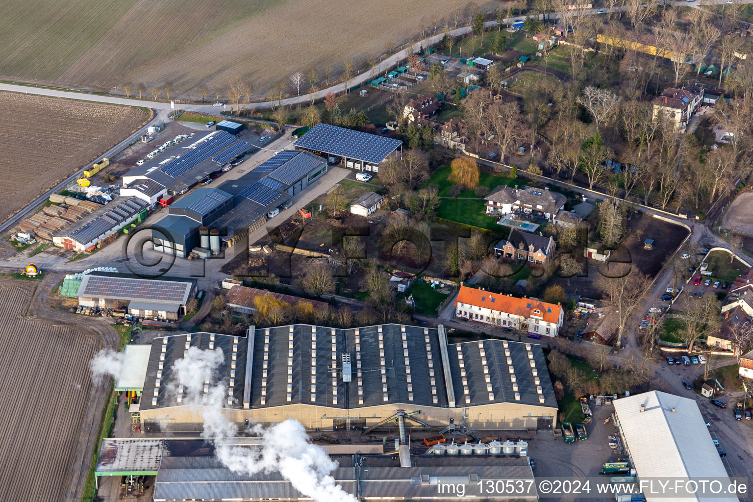 Aerial view of Petersau Estate in the district Mörsch in Frankenthal in the state Rhineland-Palatinate, Germany