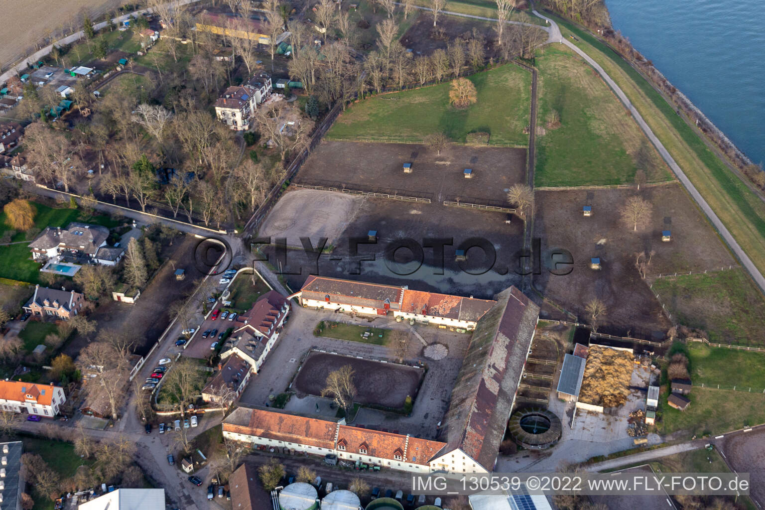 Aerial photograpy of Petersau Estate in the district Mörsch in Frankenthal in the state Rhineland-Palatinate, Germany