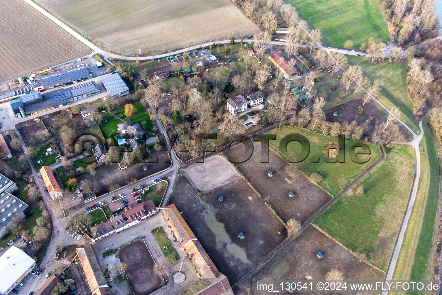 Petersau Estate in the district Mörsch in Frankenthal in the state Rhineland-Palatinate, Germany from above