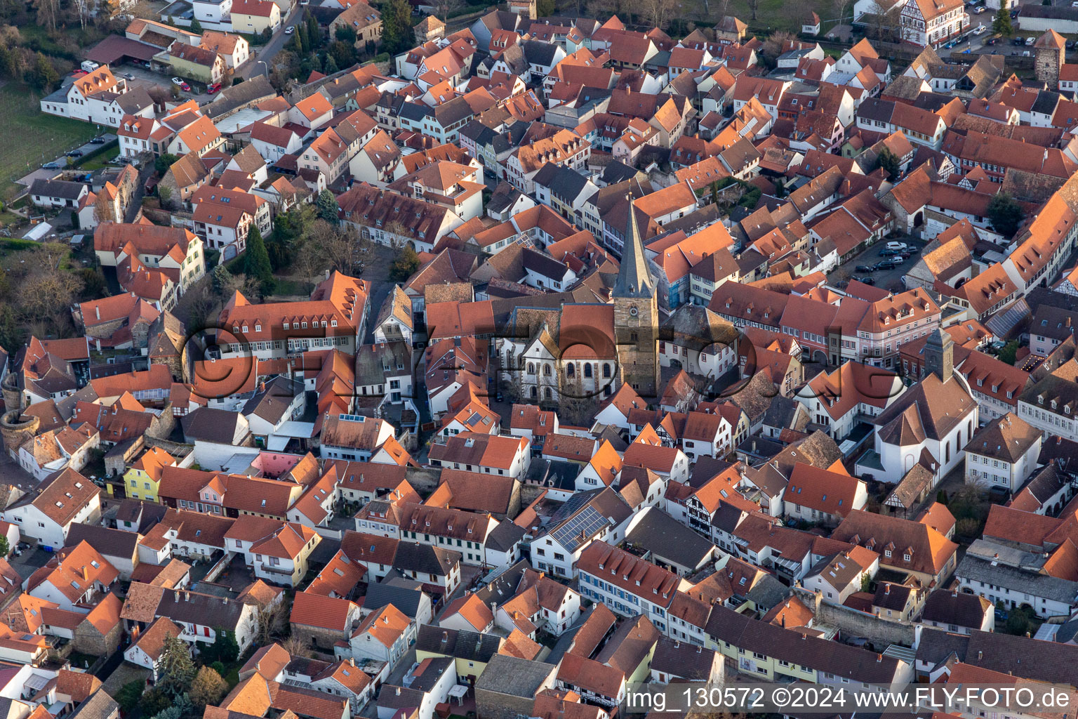 Drone image of Freinsheim in the state Rhineland-Palatinate, Germany