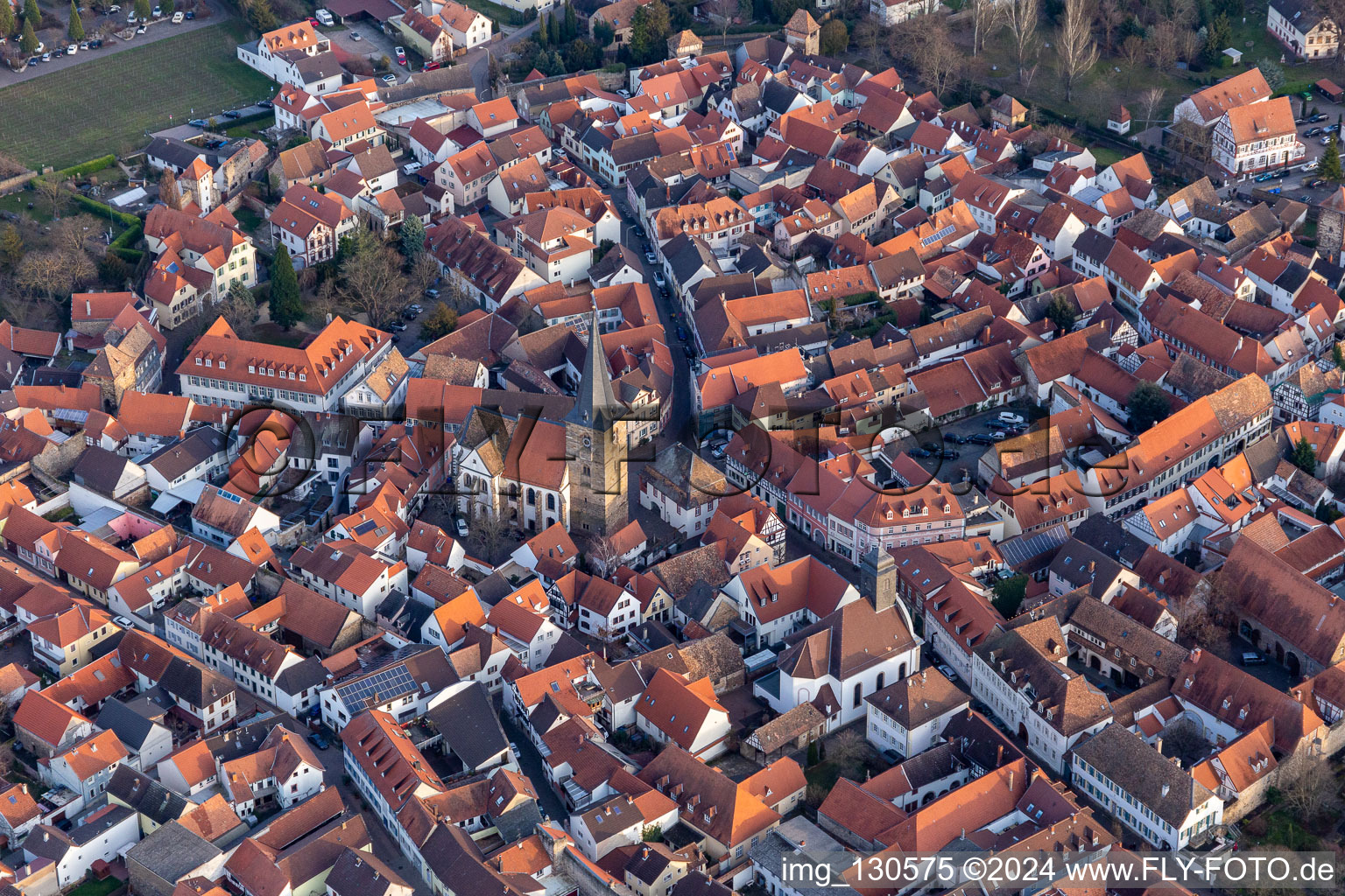 Freinsheim in the state Rhineland-Palatinate, Germany from the drone perspective