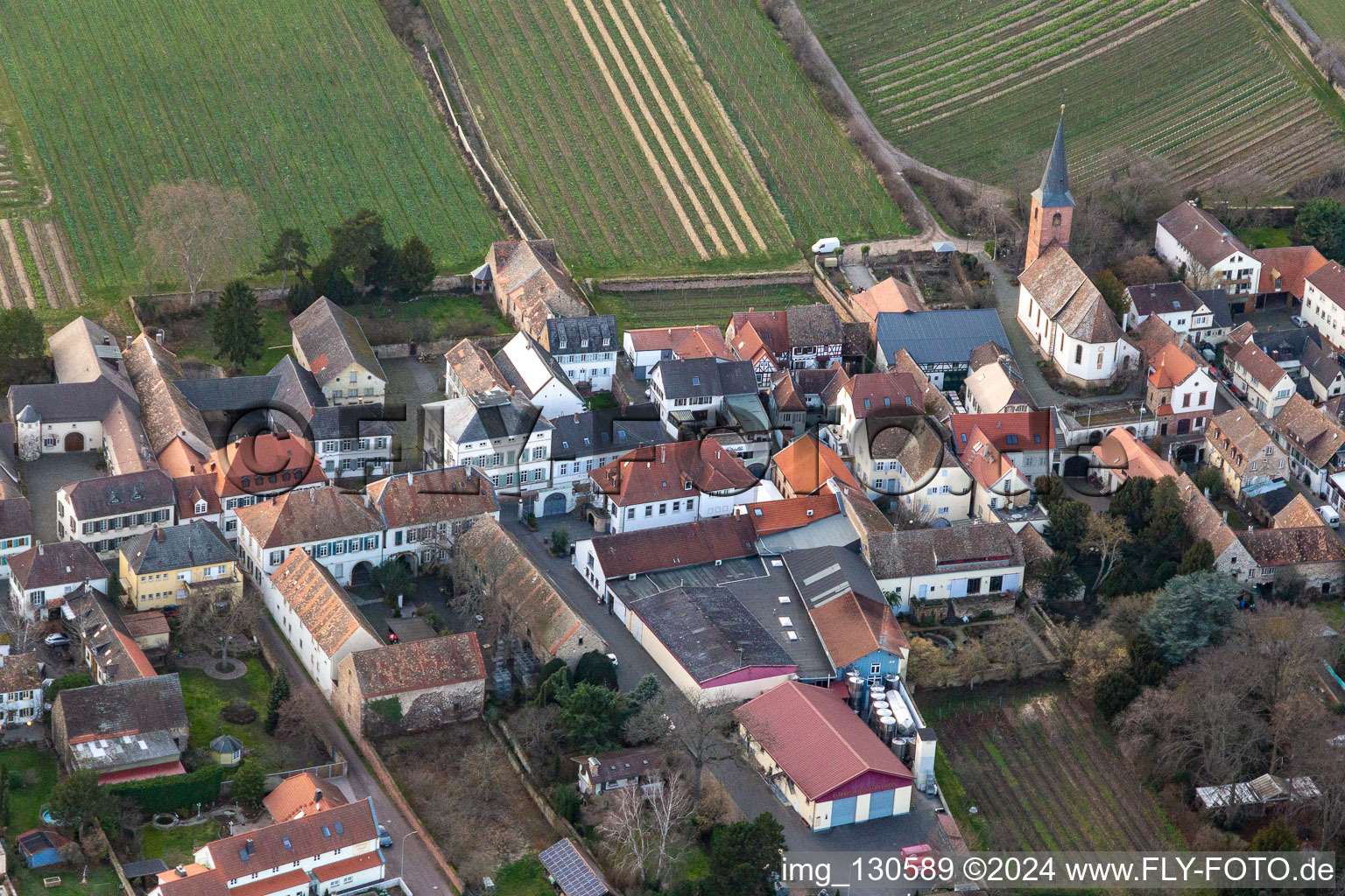 Aerial photograpy of District Forst in Forst an der Weinstraße in the state Rhineland-Palatinate, Germany