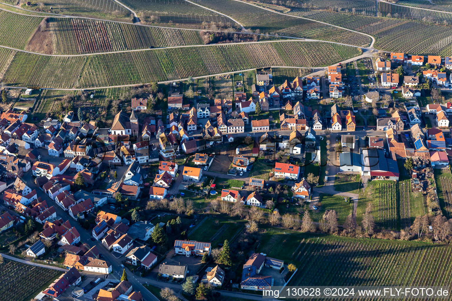 Drone image of Ranschbach in the state Rhineland-Palatinate, Germany