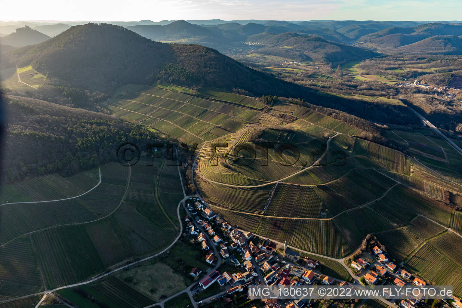 Aerial photograpy of Keshdebush in Birkweiler in the state Rhineland-Palatinate, Germany