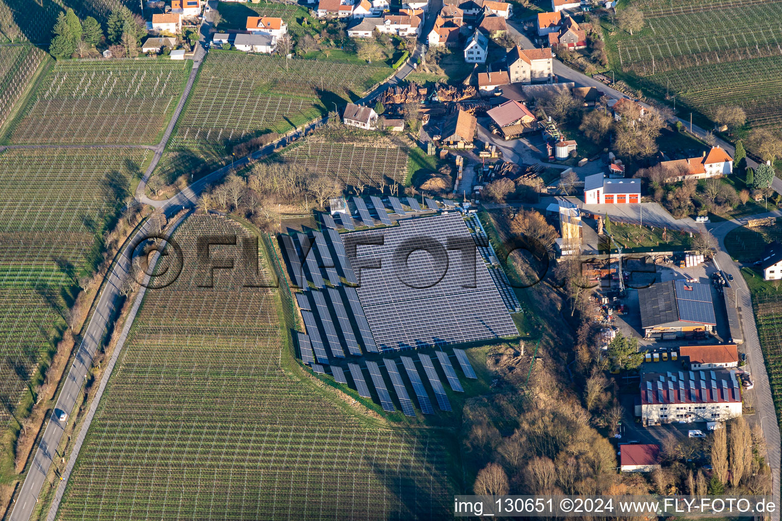 Photovoltaic instead of sports field in Böchingen in the state Rhineland-Palatinate, Germany