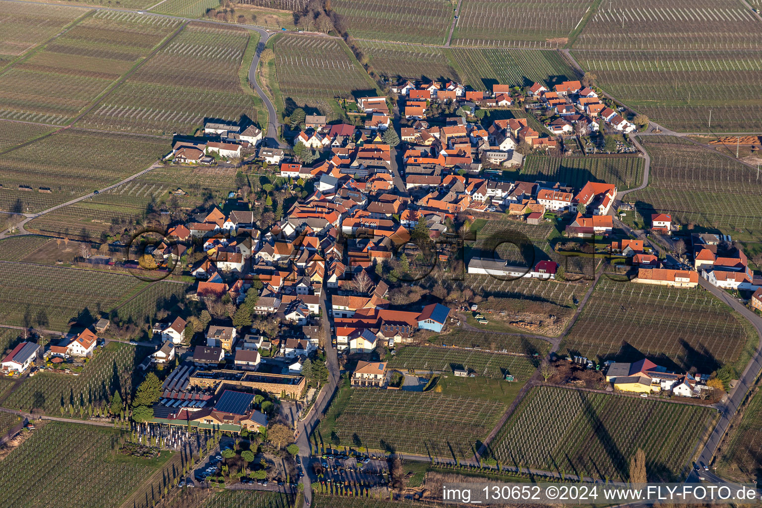 Flemlingen in the state Rhineland-Palatinate, Germany from the plane